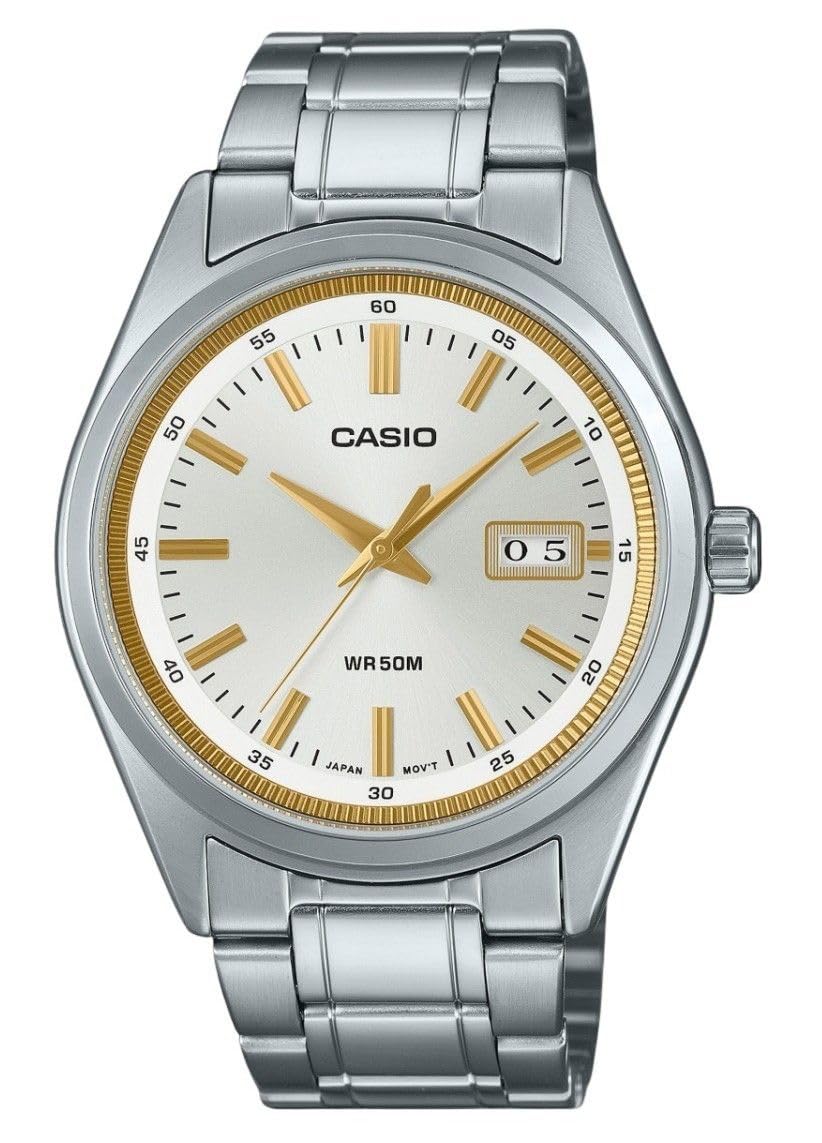Casio Часы с серебряным браслетом MTP-B180D-7AVDF, Серебристый,