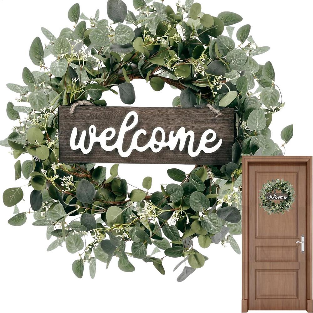 Eucalyptus Wreath 20in Eucalyptus Wreaths For Indoors With Berries Decorative Garlands Ornaments Wreath Supplies For Indoor