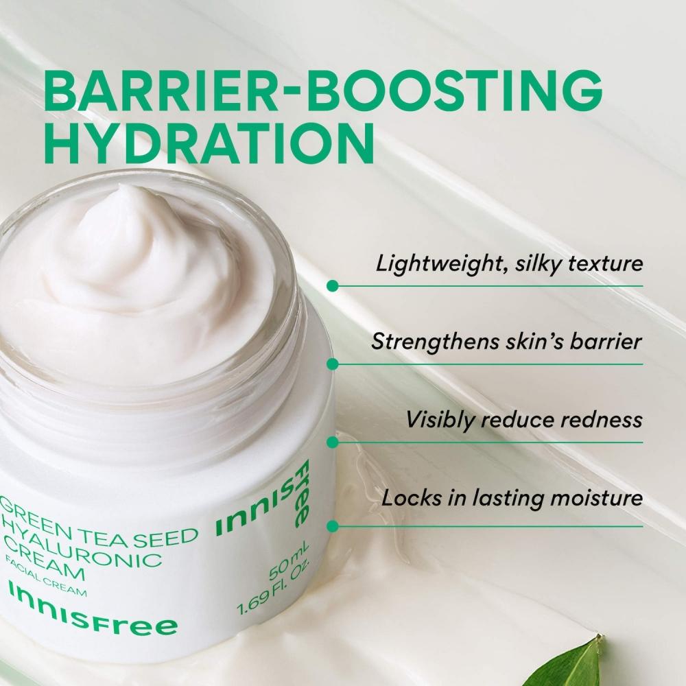Innisfree Green Tea Hyaluronic Acid Hydrating Cream 2.7 Oz 80 Ml