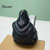 Dark Style Soft Furnishings Gothic Shadow Reader Statue, Mini Wizard Figurine, Matte Magic Theme Party Props Black Resin Sculpture for Home
