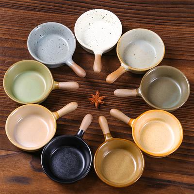 Kitchen Tableware Ceramic Seasoning Plate with Handle Mini Pattern Tableware Soy Sauce Vinegar Jam Snack Dish