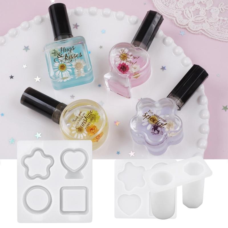 Sturdy Silicone Mould Set for UV Resin Keychains With 6 Liquids and Step By Step Guide for Shaker Effect Creation