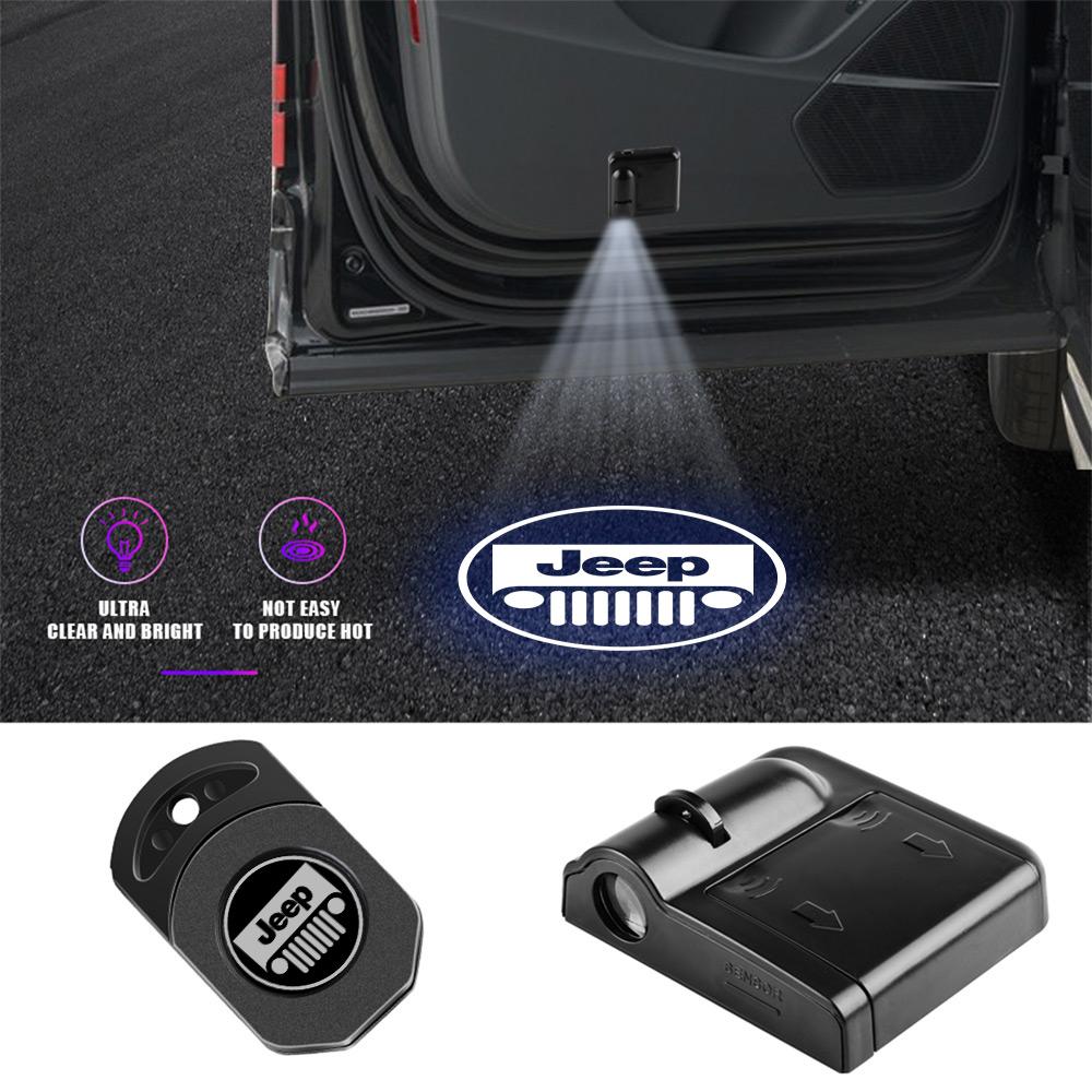 Cup Holders 1/2PCS Car HD Projector Lamp Auto Door Welcome Wireless Light LED For JEEP Grand Cherokee JK Renegade Compass Wrangl