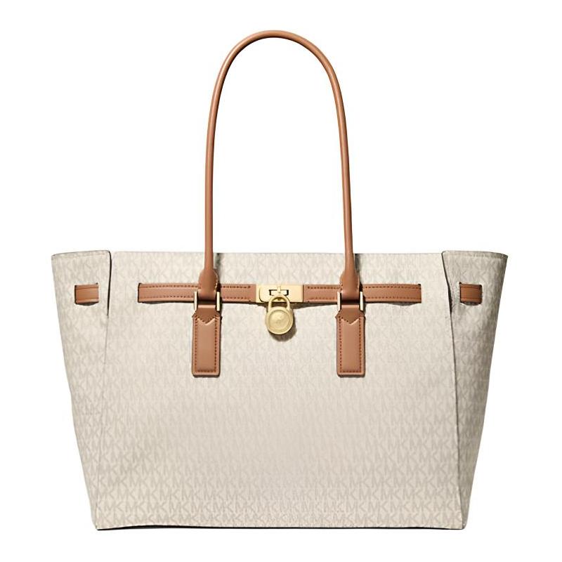 MICHAEL KORS Hamilton Hamilton Series Brand Logo Logo Coated Canvas Tote Bag Tote Bag Shopping Bag Shoulder Bag Large Women's Vanilla