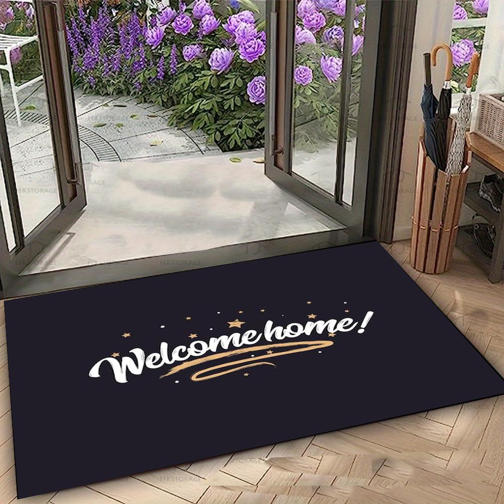 Welcome Pattern Door Mat Various Styles with Different Backgrounds Fonts NonSlip Floor Mat for Home Entrance Decor