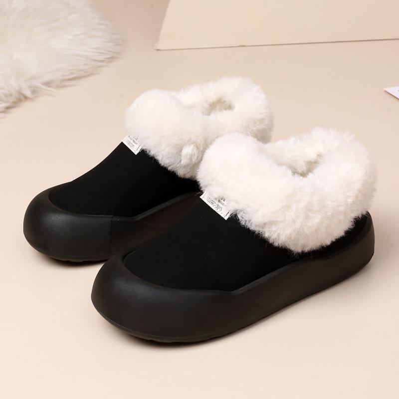 Women's Korean Style Winter New Arrival Fleece-Lined Thickened Big Cotton Boots Warm Flat Soft Sole Casual Women's Cotton Shoes