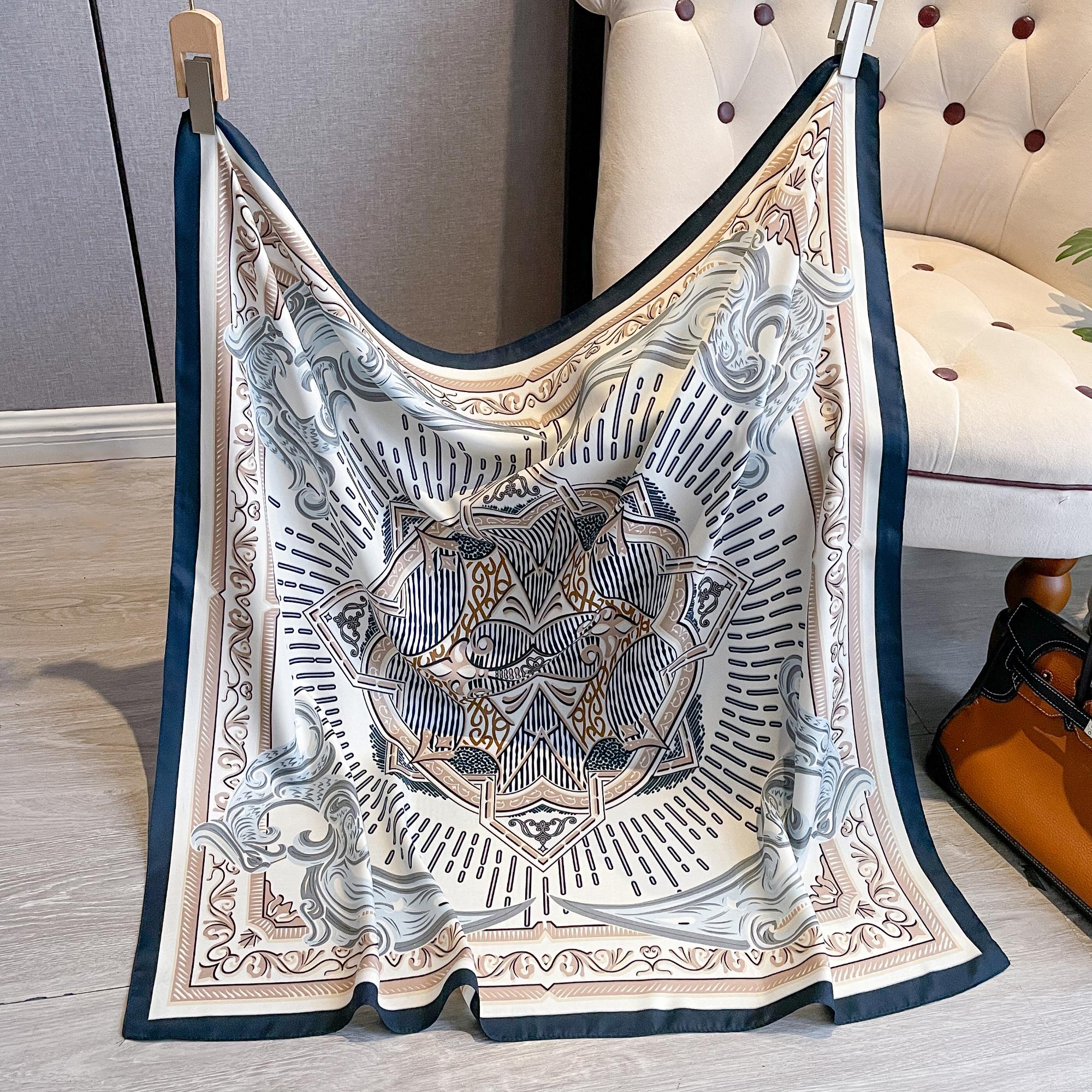 

90*90 см шелковые шарфы женские принт твил квадратная голова хиджаб дамский роскошный платок бандана женский кашне шифон фуляр лента