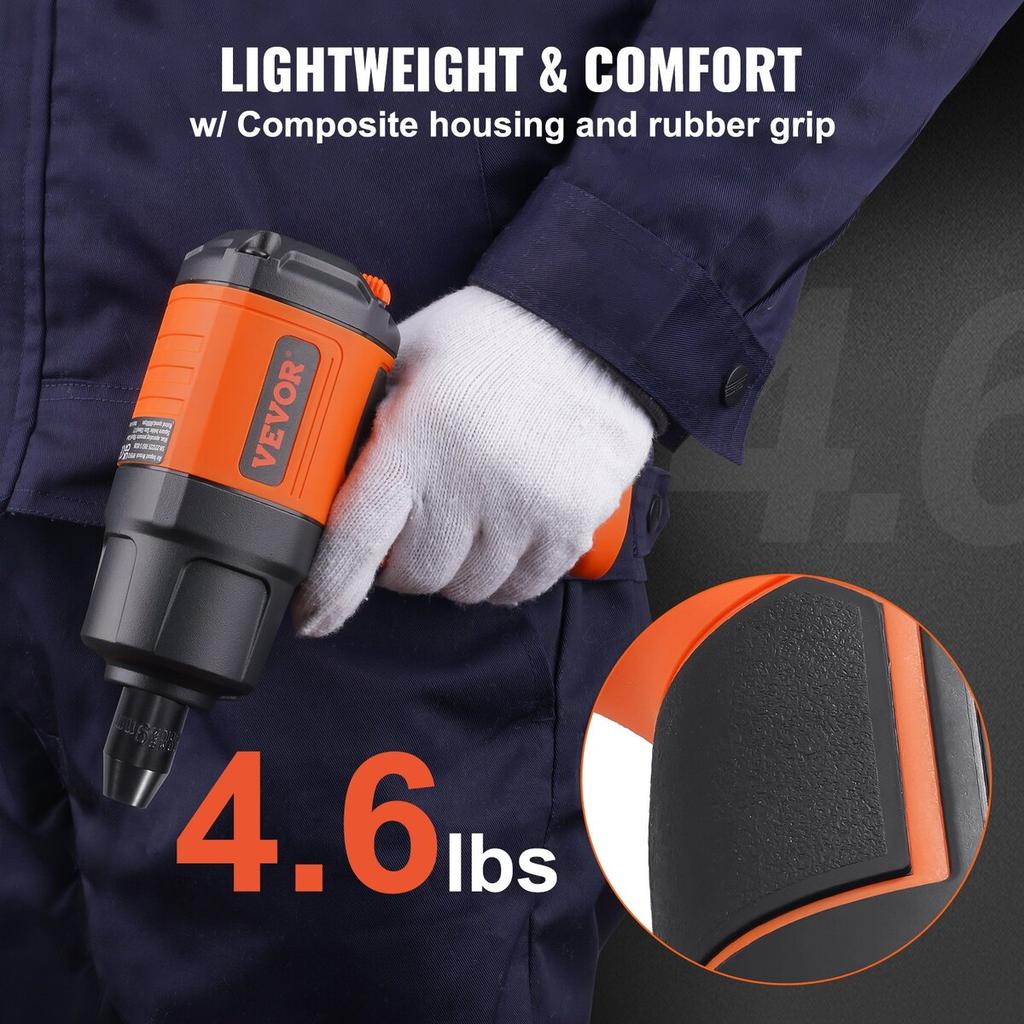 1/2-Inch Air Impact Wrench, High Torque Up To 1400 Ft-lbs, Lightweight 4.6 Lb Design Pneumatic Impact Gun with 11-PCS 1/2-Inch Drive CR-V Steel Impact