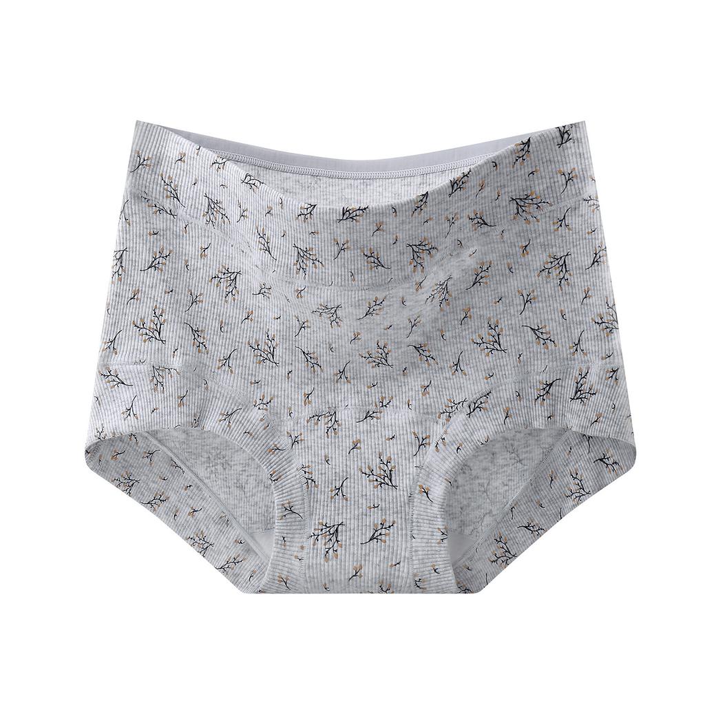 Damen Frühling und Herbst Retro Floral Antibakteriell Verlängert Reine Baumwolle Zwickel Überzug Hüfte Flacher Winkel Slips