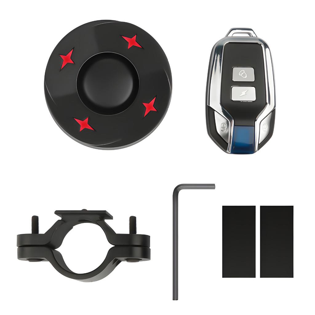 Bike Alarm with Light Wireless Anti Theft Bike Motorcycle Rear Light Alarm Louder Volume Bike Security Alarm System Black