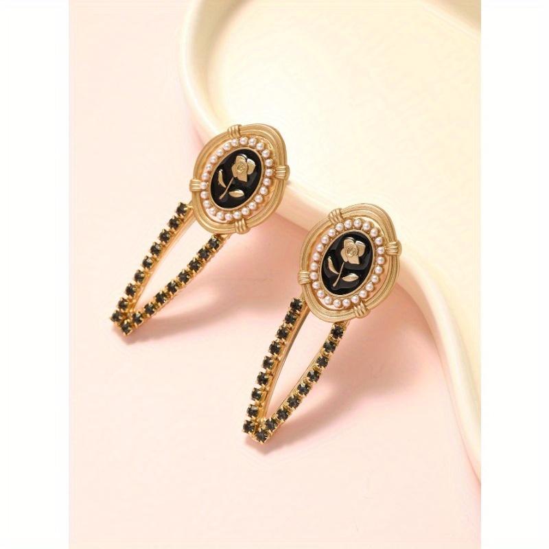 2pcs Rhinestone Decor Hair Clip Elegant Valentine's Day Valentines Claw Clips Hair Claws Hair Barrettes