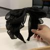 Korean Style Black Lace Bow Headband for Women - Celebrity Inspired Hair Accessory