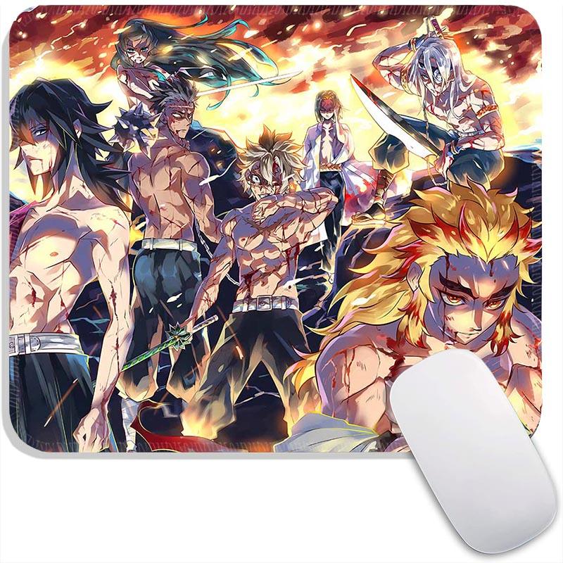 Anime Standard Mouse Pad Demon Slayer Gamer Mouse Mat Small Gaming Mousepad Travel Mouse Mats Non-Slip Office Mousemats