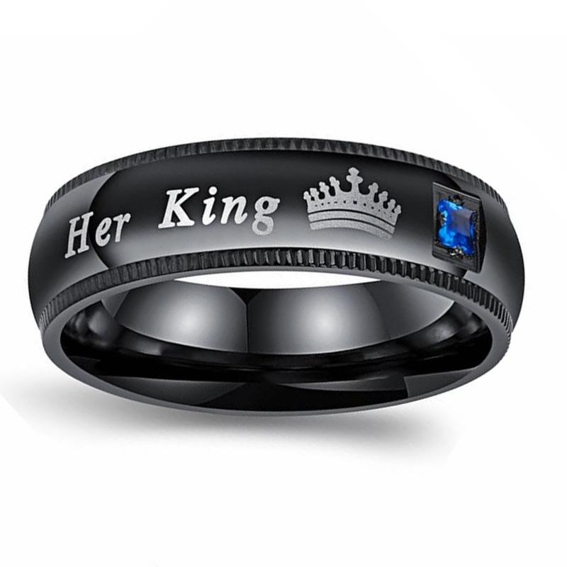 European Fashion His Queen & Her King Crown Titanium Steel Couple Rings