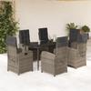 VidaXL 7-Piece Garden Dining Set with Cushions, Table and Chairs with Adjustable Backrest, Outdoor Patio Furniture 3212355