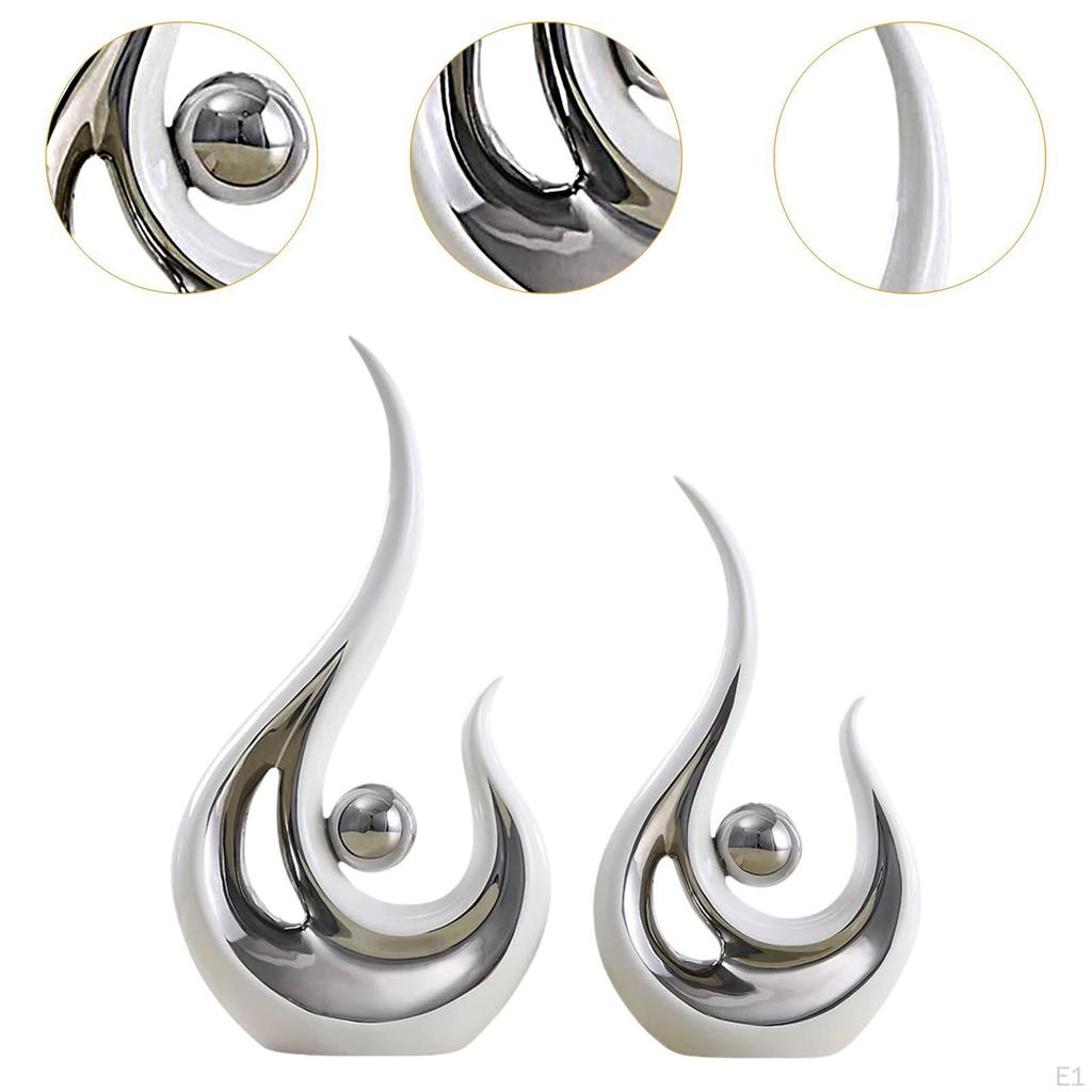 2 Pieces Abstract Art Statue Artwork Fine Workmanship Home Decoration Resin Figurine Modern