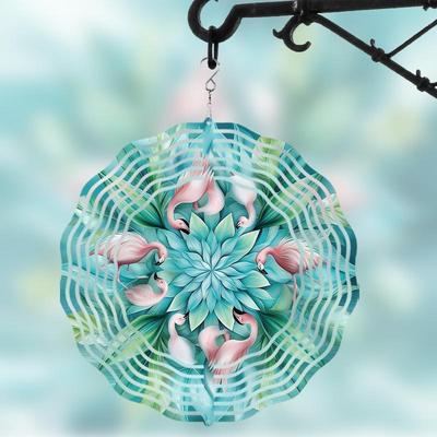 10 Zoll Hängender Windspinner mit 360-Grad-Haken für Balkon-Gartendekoration Frühling Sommer AußendekorationMetall-Windspiele für Heimdekoration