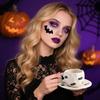 Creative Halloween-themed Ceramic Cups And Saucers Irregular Personalized Coffee Cups Coffee Saucers   Pattern Cups