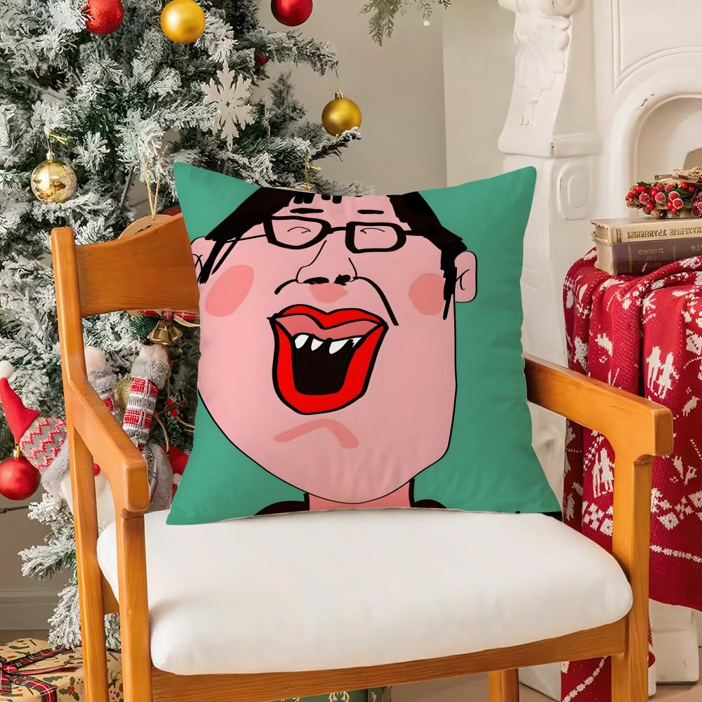 Funny Funny Characters Pillow Case Silky Short Plush with Invisible Zipper Dustproof Sofa Cushion Cover for Home Decor