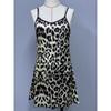 Kvinners Sommer Sexy Ryggløs Is Silk Print Pyjamas Slip Dress