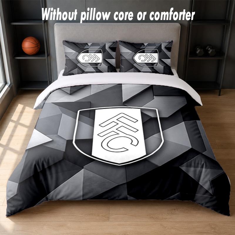 Fulham Voetbal Design Bed Beddengoed Set 1 Dekbedovertrek + 2 Kussenslopen Zacht Ademend Huishoudelijk Beddengoed