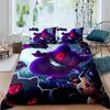 CustomizableAnime Gengar Printed Bedding Set 3 Piece Soft Microfiber Duvet Cover Set Teens Game Room Decor No Sheet No Filling