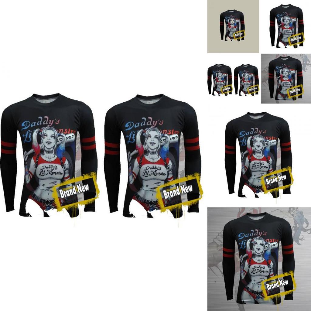 Harley Quinn T Shirt For Men Long Sleeve Polyester Casual Streetwear Teenager Style