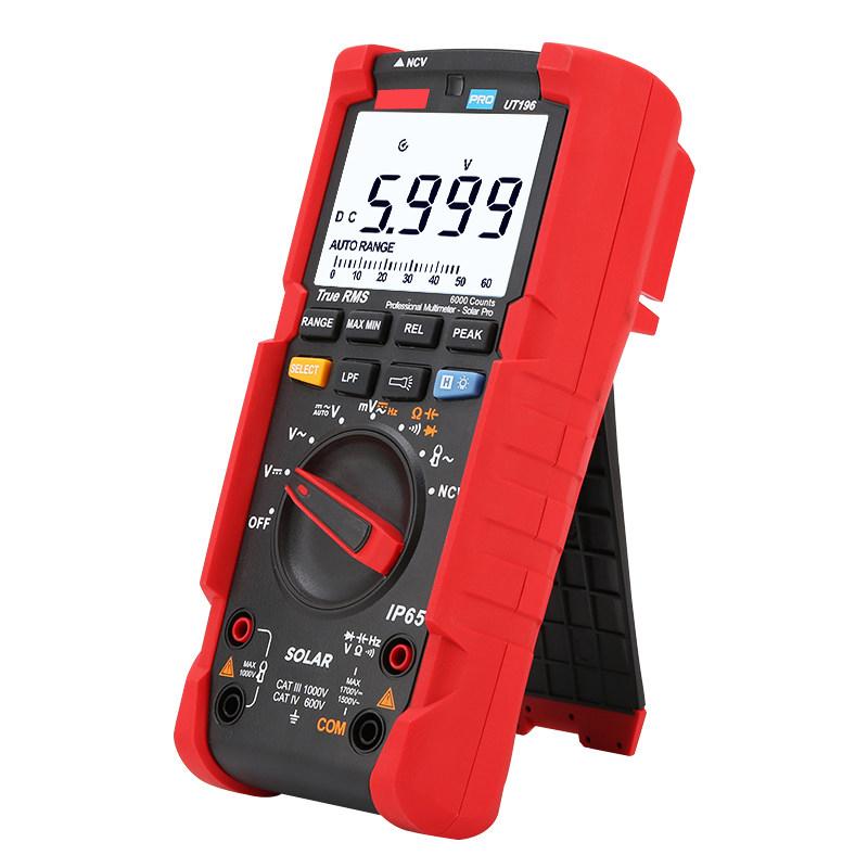 1700VDC True RMS Digital Multimeter IP65 Waterproof PV Solar Tester With VFD & NCV Function for Solar Panel & Industrial Repair