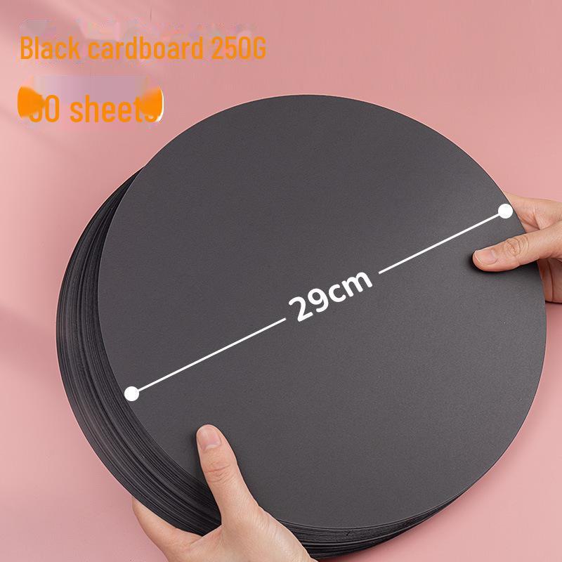 Yuanhao Double-Sided White and Black Cardstock: 21/25/29/36CM Circular Craft Paper for Painting and Handmade Projects.