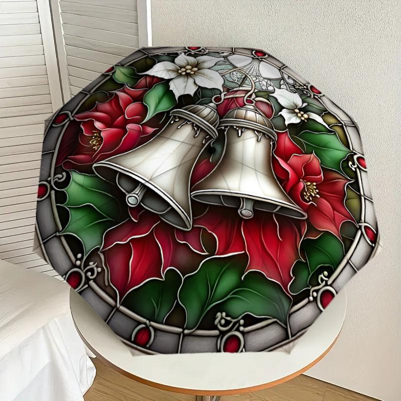 

1pc Stained Glass Christmas Bells Umbrella with Plastic Handle,Suitable for All Seasons Home Travel Outdoor UmbrellaDD242