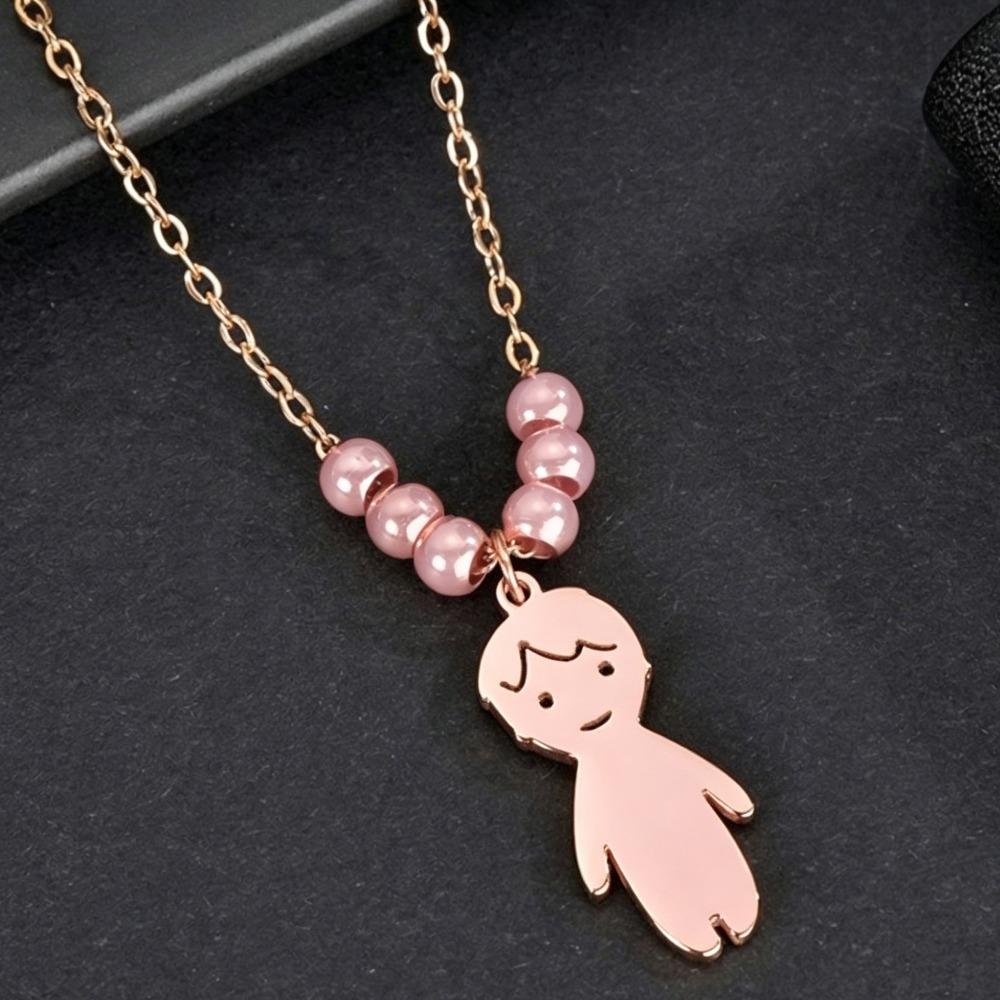 Stainless Steel Boy Girl Necklace Pendant Lover Necklace Choker Family Necklace Lovers