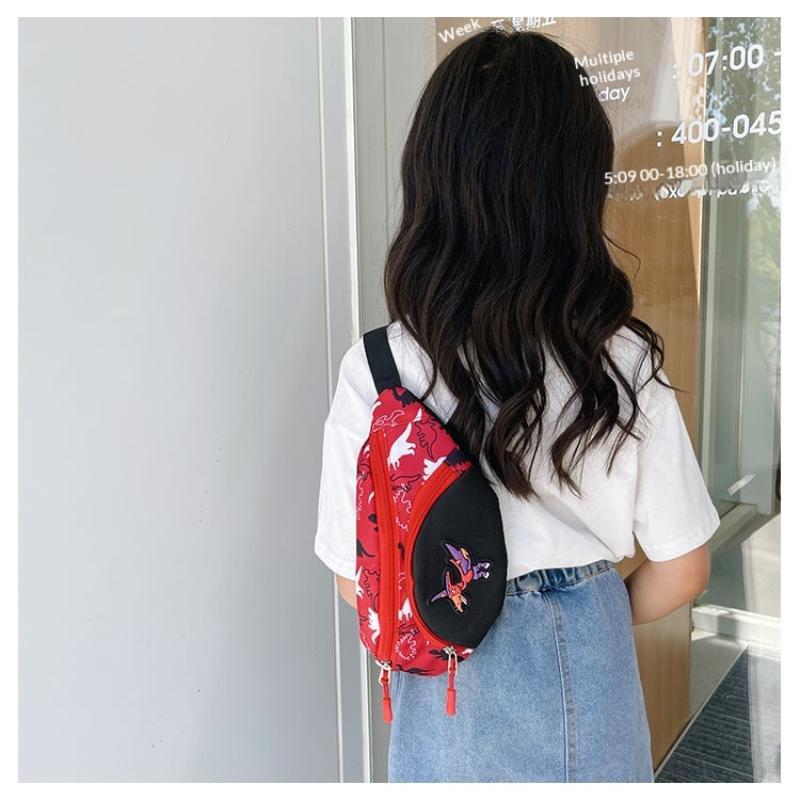 Cute Cartoon Dinosaur Storage Bags For Kids Phone Earphone Money Pouch Organizer Fashion Chest Waist Bag Children Belt Bag
