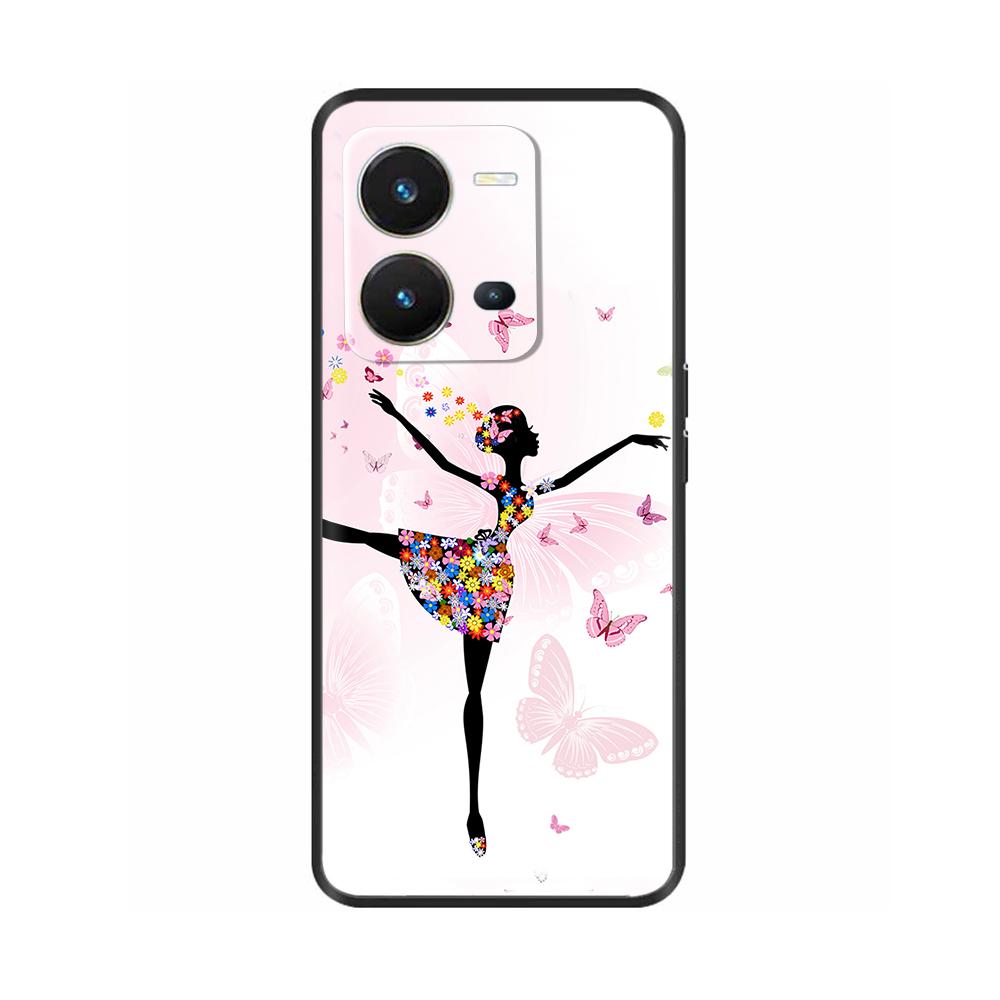 Cute Silicon Phone Case For Vivo X80 Lite 5G Case 2022 Black Silicone Soft TPU Back Cover for vivo X80 Lite X80Lite Bumper Capas