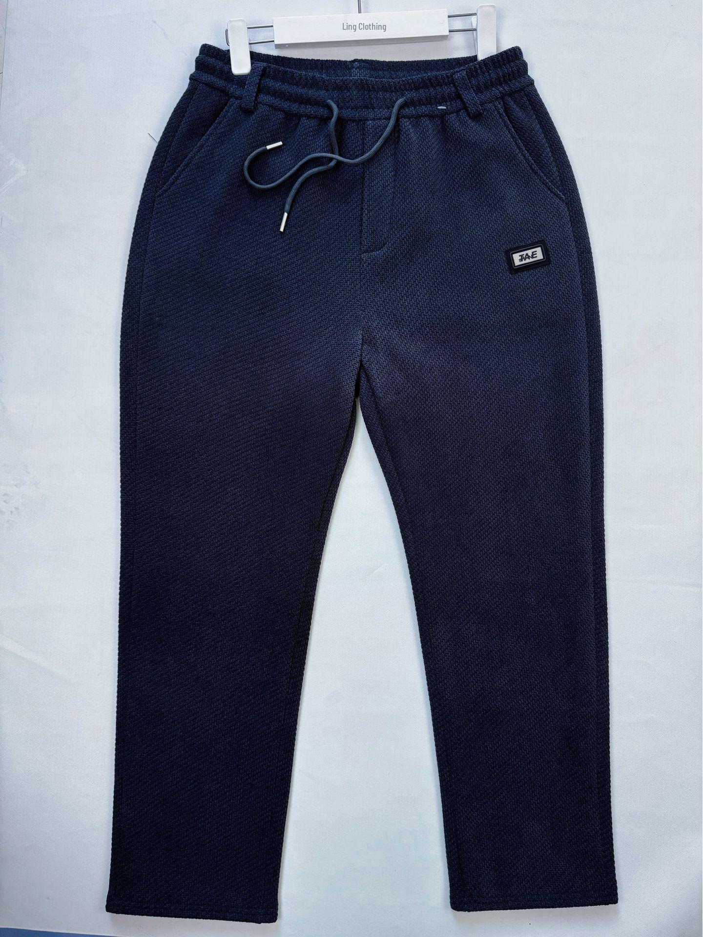 

Зимние мужские брюки на гусином пуху 2024 года: Удобные, утолщенные, свободного кроя, универсальные, прямого кроя с бархатной подкладкой 3XL: 60-70kg