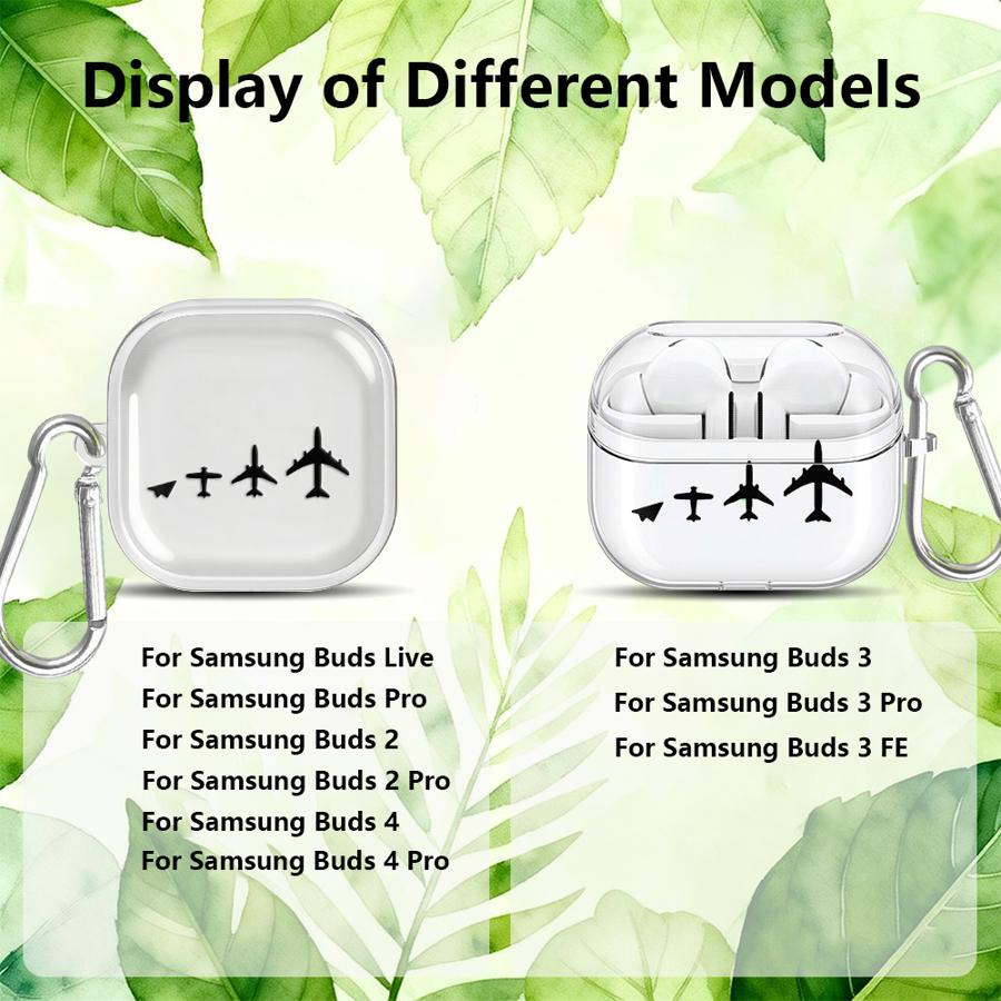 THe Airplane Case For Samsung Galaxy Buds 3Pro 2Pro Live 3 FE 2 4Pro 4 Pro Clear Earphone Cases Cover With Hook