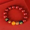 Five Gods of Wealth Cinnabar Lucky Crystal Bracelet for Men and Women - Benming Year Buddhist Beads Jewelry Gift