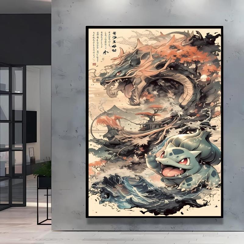 Canvas Painting Pokemon Charizard Cool Character Poster HD Printing Not Fading Modern Home Children's Bedroom Decor Holiday Gift