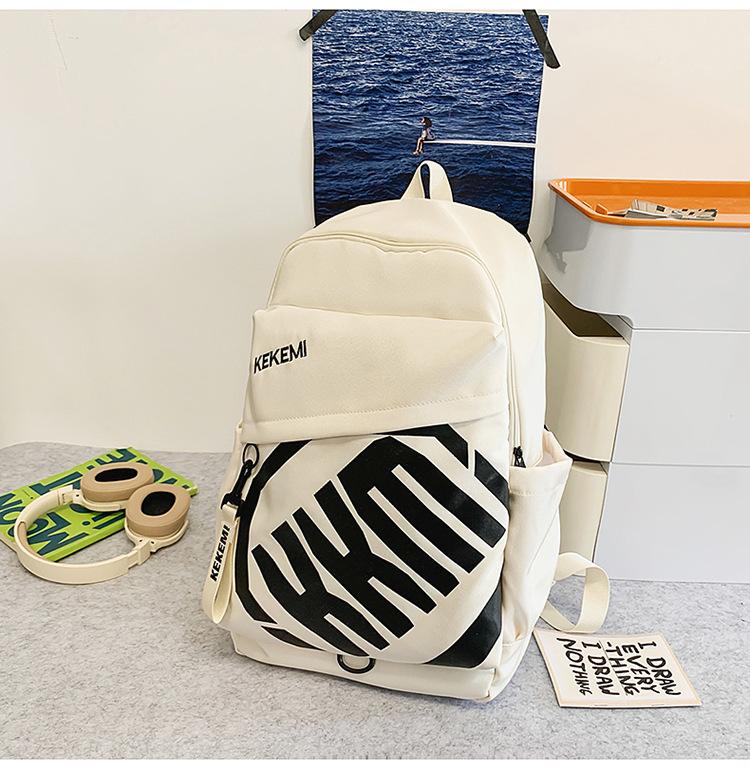 School bag high value letter backpack couple casual simple light commute fashion versatile large capacity