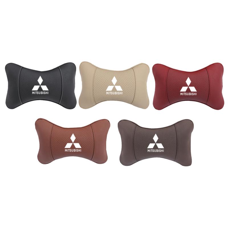 1 Stuks Autostoel Hoofdsteun Auto Logo Neksteun Voor Mitsubishi Lancer Ralliart ASX Mirage Pajero Xpander Attrage L200 Eclipse Cross