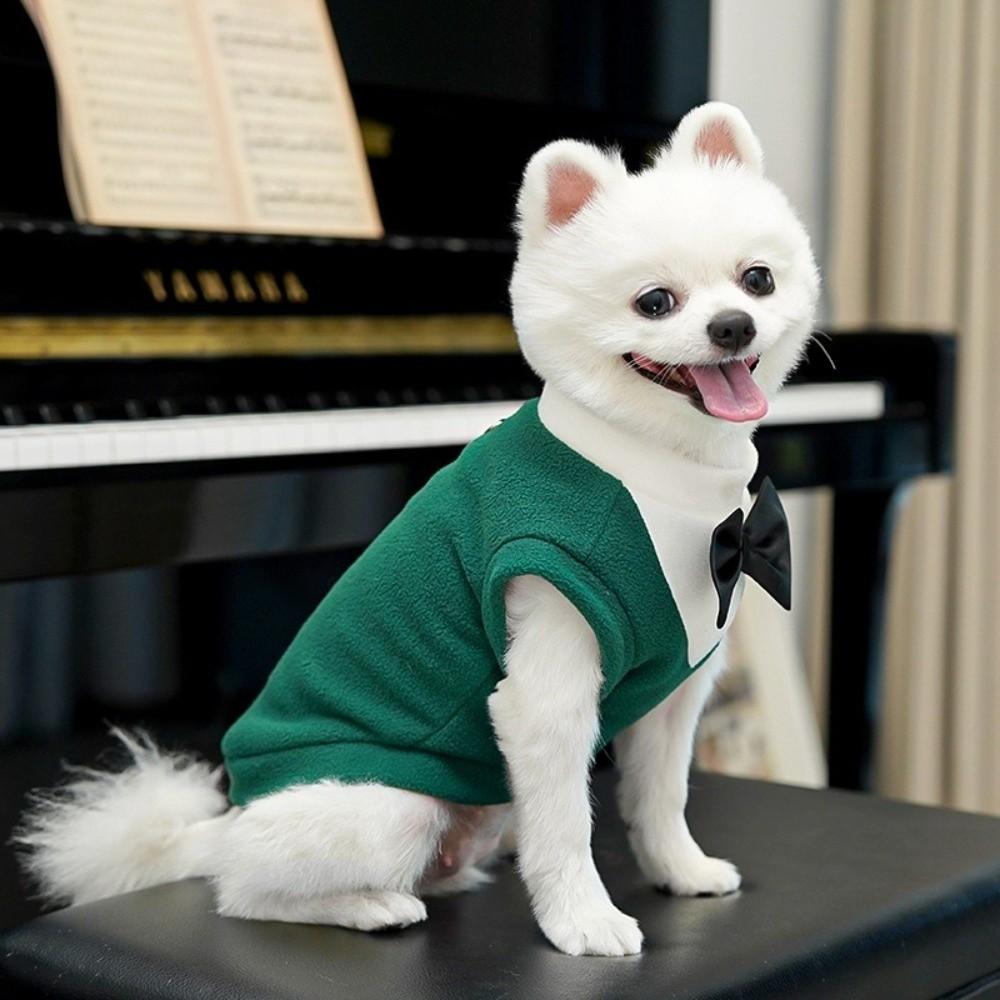 Winter Pet Sweater Fleece Dog Tuxedo Clothes Warm Comfortable Dog Blazer Vest Formal Outfit Pet Formal Clothing Pet Show