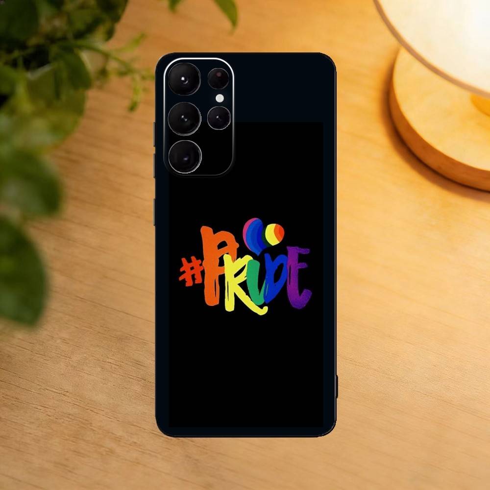 Gay Lesbian LGBT Rainbow Flag Phone Case For Samsung S25,S24,S21,S22,S23,S30,Ultra,S20,Plus,Fe,Lite Black Shell
