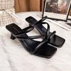 French slippers wear 22 years of new summer square heel fairy style high heel cool slippers