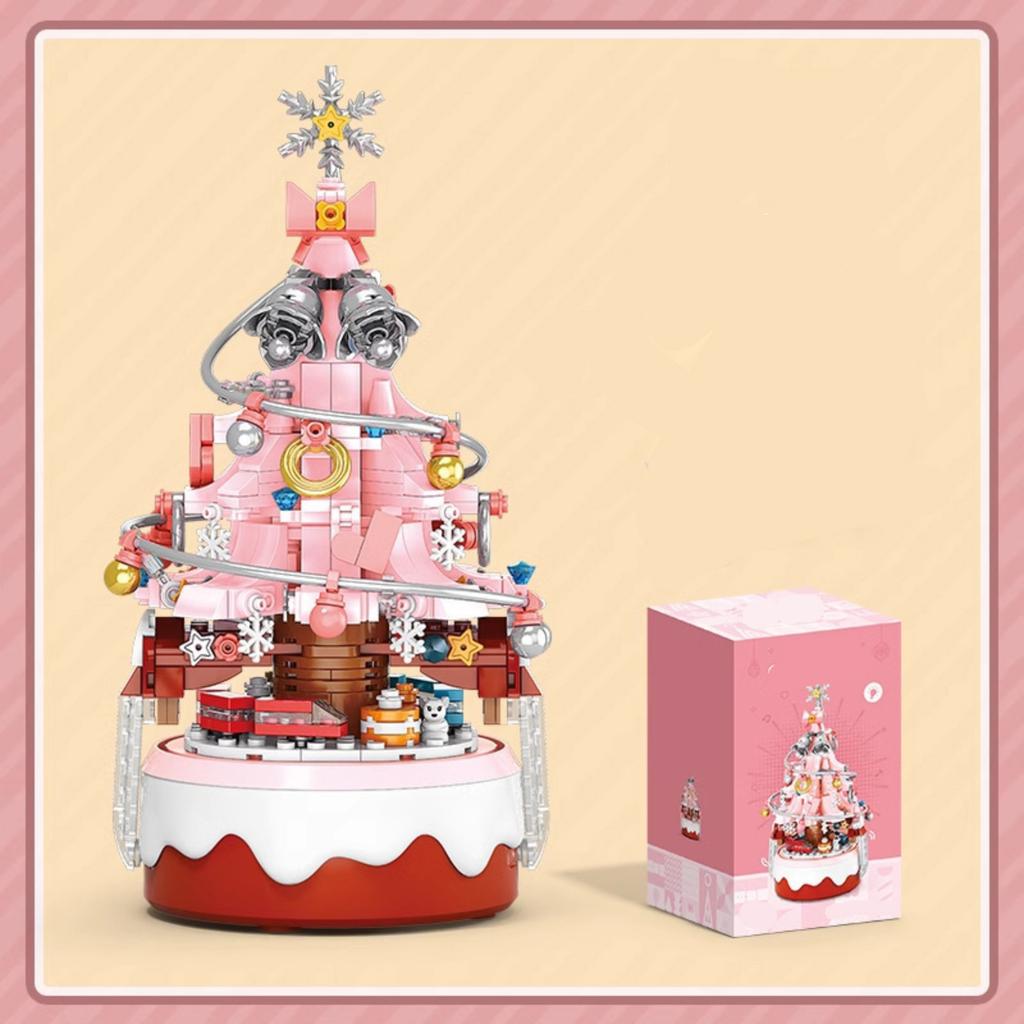 Christmas Tree Music Box Assembly, Children'S Building Block Toys, Christmas Man Decoration Gifts