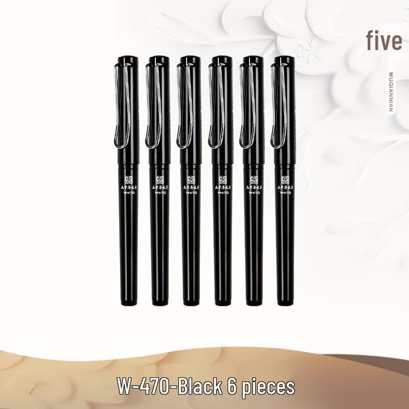 5000-Year U-Shape Metal Ballpoint Pen with 0.5mm Black Gel Refill and 0.7mm Smooth Signature Tip 0.5mm