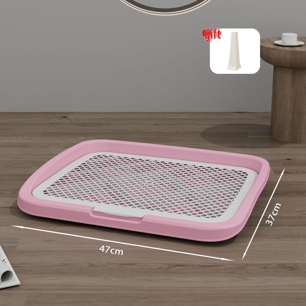 Extra Large Anti-Splash Dog Toilet with Post: Flushable Flat-Type Potty Tray for Home Use