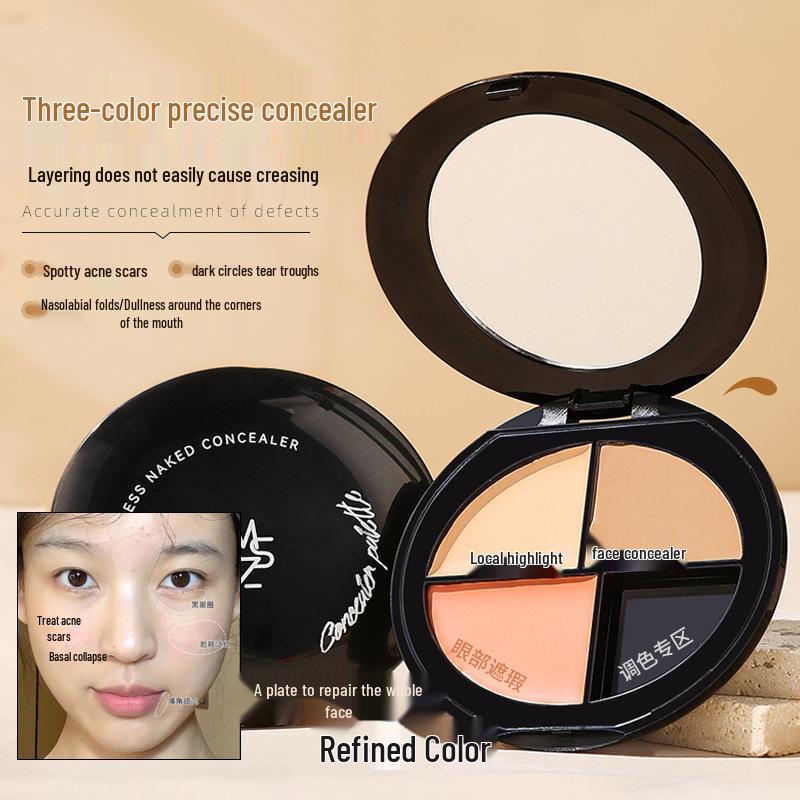 Mingxi Zhi Three-Color Concealer: Conceals Dark Circles, Blemishes, Acne Scars, Brightens, and Contours.