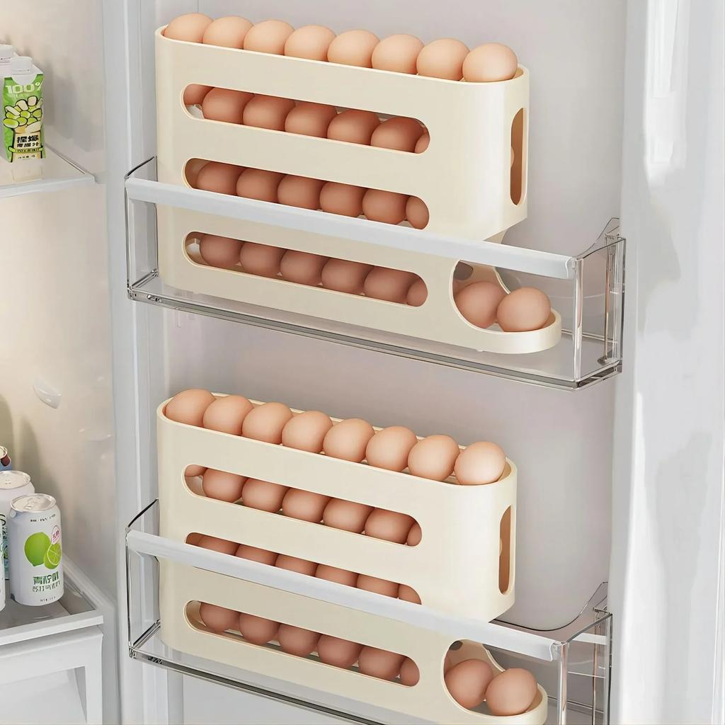 4-layer Slide Egg Storage Box Ladder Style Egg Box Storage Refrigerator Side Door Large Capacity Automatic Egg Rolling Machine