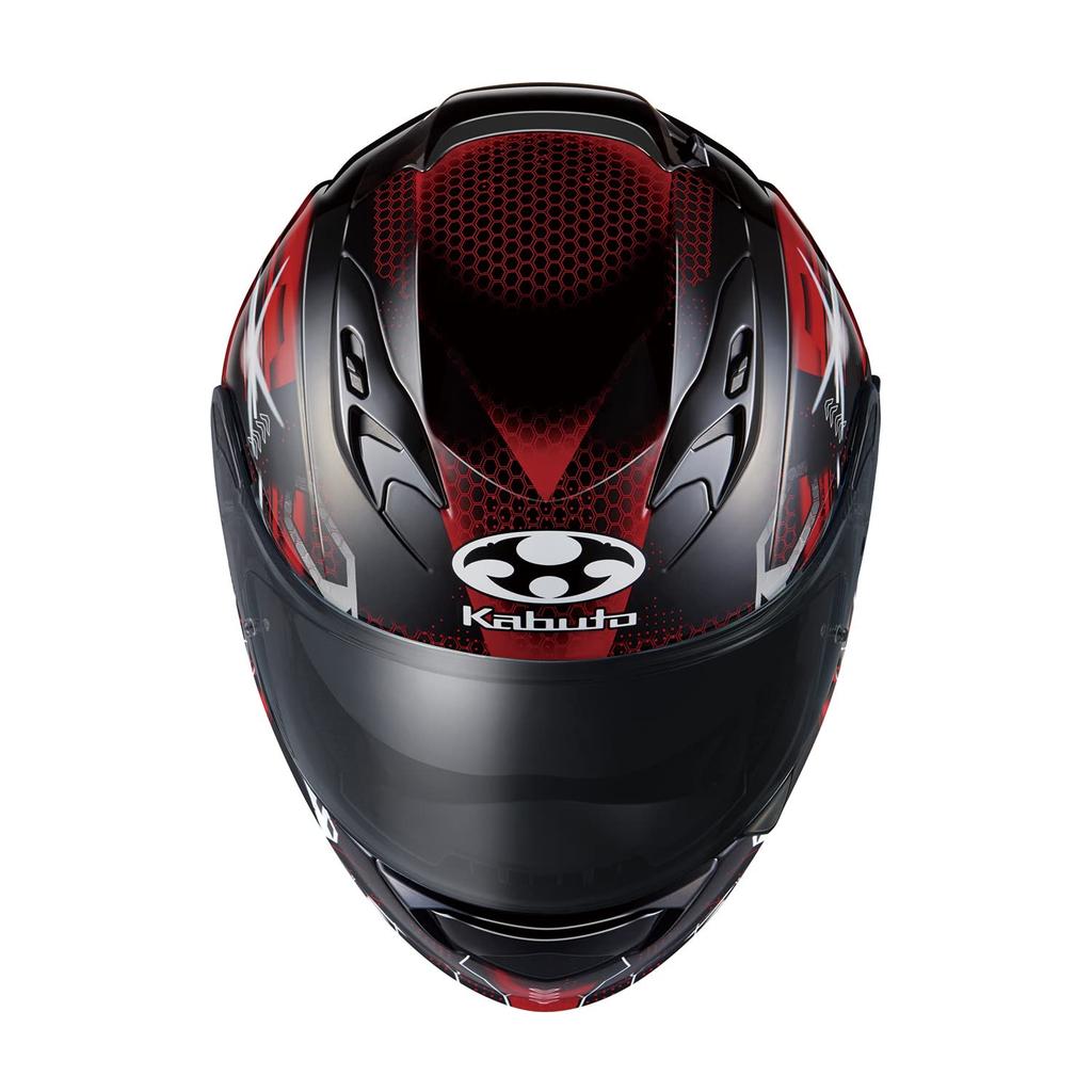 OGK KABUTO KAMUI3 ESTELA Motorcycle Full-Face Helmet, Black/Red (Size XL)