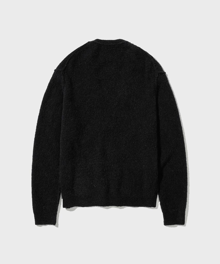 Intempomood Reverse Y Neckline Cardigan_Black