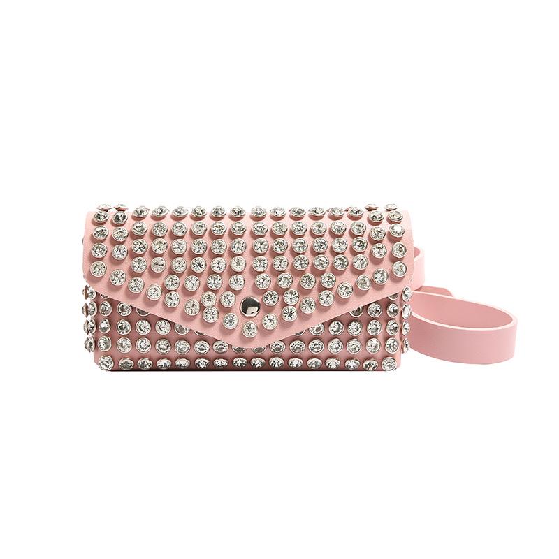 This year, the popular bag women 2025 new European and American fashion rhinestone single shoulder wide shoulder strap crossbody waist breast bag